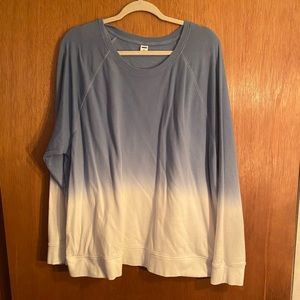 Blue and White Ombré Sweatshirt